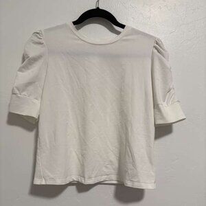 Walter Baker Ruffle Puff Sleeve Skippy White Top shirt women's size Medium $30